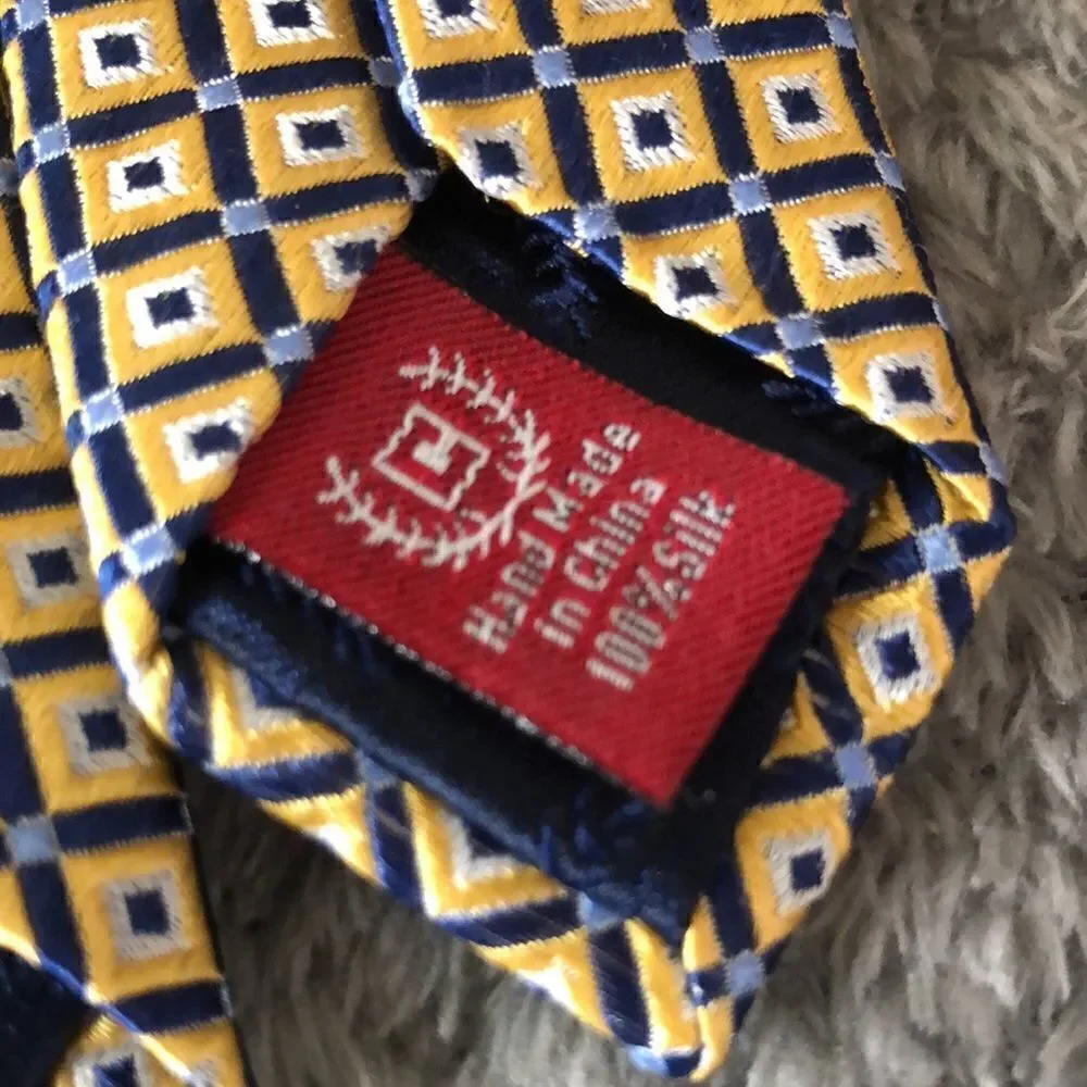 Chaps silk tie 💫yellow and blue💫squared